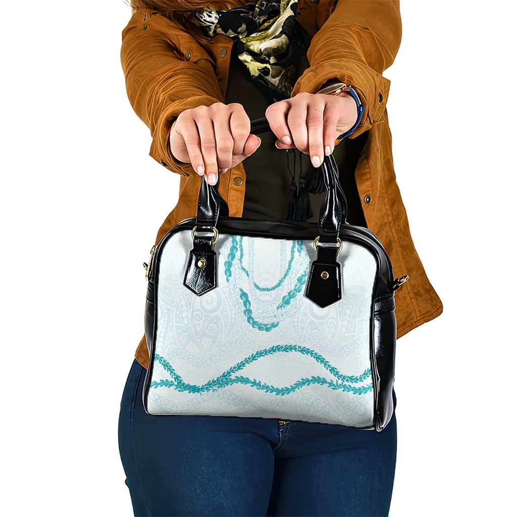Aloha Lei Mikioi Shoulder Handbag Teal Polynesian Tribal Tatau Pattern LT9 One Size Teal - Polynesian Pride