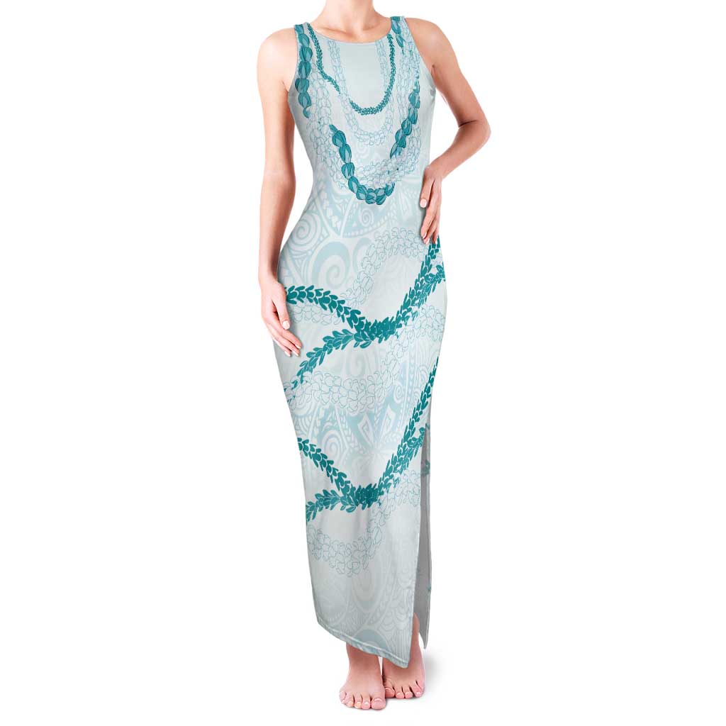 Aloha Lei Mikioi Tank Maxi Dress Teal Polynesian Tribal Tatau Pattern LT9 Women Teal - Polynesian Pride