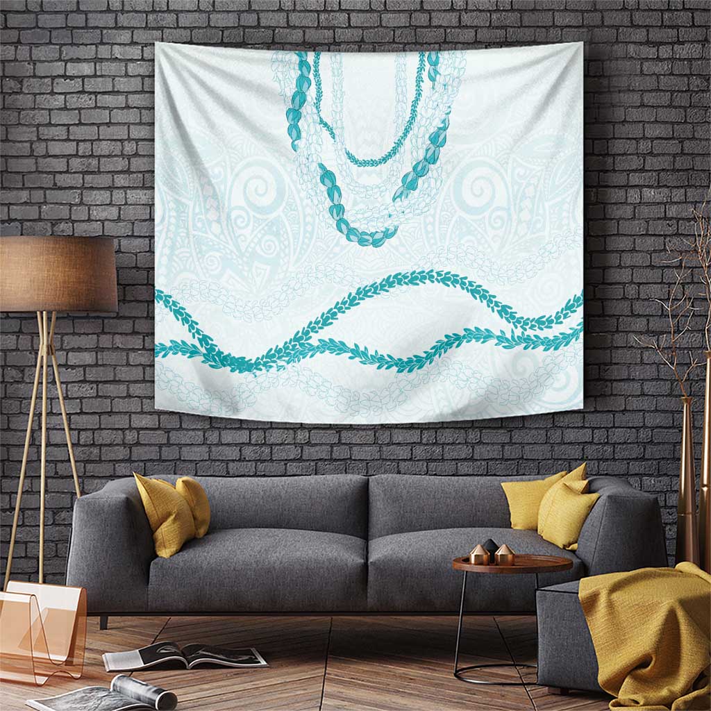 Aloha Lei Mikioi Tapestry Teal Polynesian Tribal Tatau Pattern LT9 Teal - Polynesian Pride