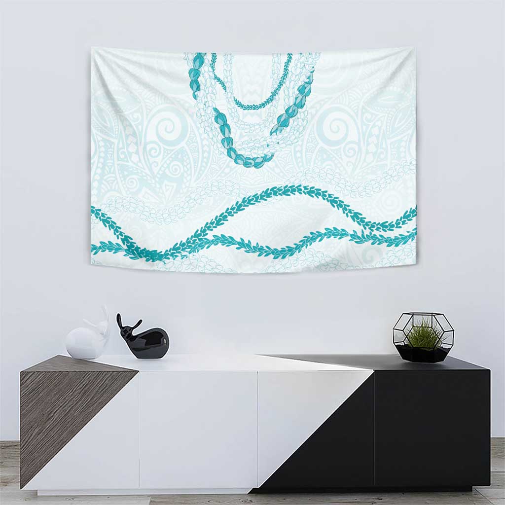 Aloha Lei Mikioi Tapestry Teal Polynesian Tribal Tatau Pattern LT9 - Polynesian Pride