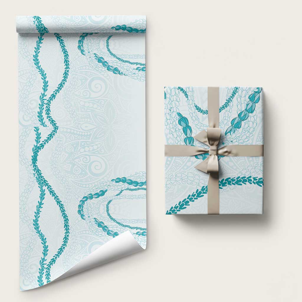 Aloha Lei Mikioi Wrapping Paper Aloha Lei Mikioi LT9 58" × 23" Teal - Polynesian Pride