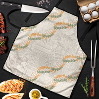 Aloha Pakalana and Puakenikeni Lei Apron Beige Hawaiian Pattern LT9 Beige - Polynesian Pride