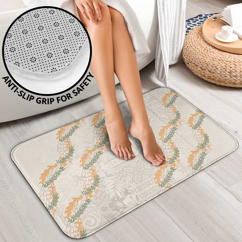 Aloha Pakalana and Puakenikeni Lei Bathroom Set Beige Hawaiian Pattern LT9 - Polynesian Pride