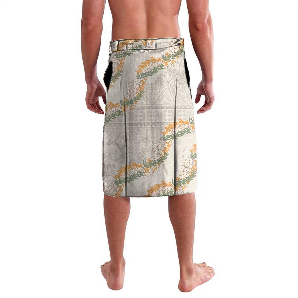 Aloha Pakalana and Puakenikeni Lei Lavalava Beige Hawaiian Pattern LT9 - Polynesian Pride