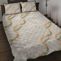 Aloha Pakalana and Puakenikeni Lei Quilt Bed Set Beige Hawaiian Pattern LT9 Beige - Polynesian Pride