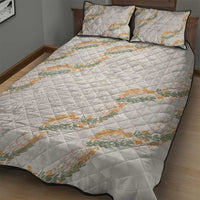 Aloha Pakalana and Puakenikeni Lei Quilt Bed Set Beige Hawaiian Pattern LT9 - Polynesian Pride