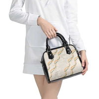 Aloha Pakalana and Puakenikeni Lei Shoulder Handbag Beige Hawaiian Pattern LT9 - Polynesian Pride