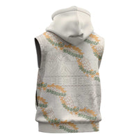 Aloha Pakalana and Puakenikeni Lei Sleeveless Hoodie Beige Hawaiian Pattern LT9 - Polynesian Pride