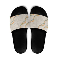 Aloha Pakalana and Puakenikeni Lei Slide Sandals Beige Hawaiian Pattern LT9 Beige - Polynesian Pride