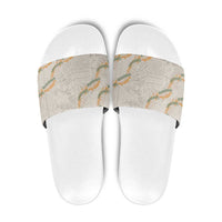 Aloha Pakalana and Puakenikeni Lei Slide Sandals Beige Hawaiian Pattern LT9 Beige - Polynesian Pride