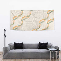 Aloha Pakalana and Puakenikeni Lei Tapestry Beige Hawaiian Pattern LT9 - Polynesian Pride