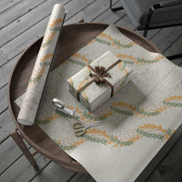 Aloha Pakalana and Puakenikeni Lei Wrapping Paper Beige Hawaiian Pattern LT9 - Polynesian Pride