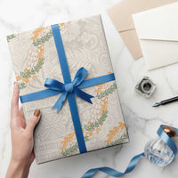 Aloha Pakalana and Puakenikeni Lei Wrapping Paper Beige Hawaiian Pattern LT9 - Polynesian Pride