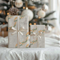 Aloha Pakalana and Puakenikeni Lei Wrapping Paper Beige Hawaiian Pattern LT9 - Polynesian Pride