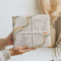 Aloha Pakalana and Puakenikeni Lei Wrapping Paper Beige Hawaiian Pattern LT9 - Polynesian Pride
