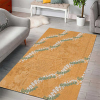 Aloha Pakalana and Puakenikeni Lei Area Rug Gold Hawaiian Pattern LT9 - Polynesian Pride