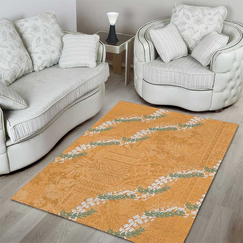 Aloha Pakalana and Puakenikeni Lei Area Rug Gold Hawaiian Pattern LT9 - Polynesian Pride