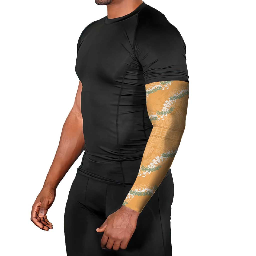 Aloha Pakalana and Puakenikeni Lei Arm Sleeves Gold Hawaiian Pattern LT9 - Polynesian Pride