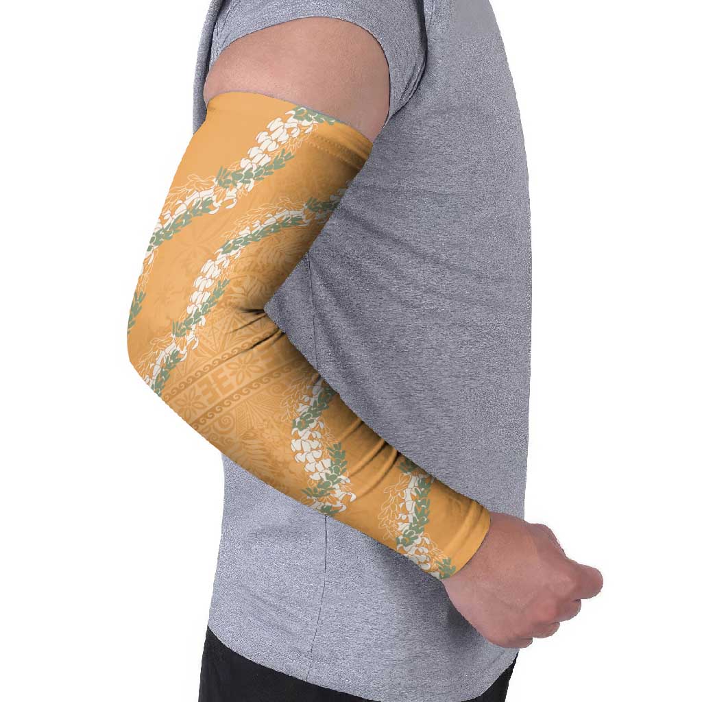Aloha Pakalana and Puakenikeni Lei Arm Sleeves Gold Hawaiian Pattern LT9 - Polynesian Pride