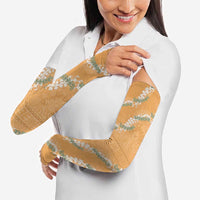 Aloha Pakalana and Puakenikeni Lei Arm Sleeves Gold Hawaiian Pattern LT9 - Polynesian Pride