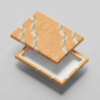 Aloha Pakalana and Puakenikeni Lei Canvas Wall Art Gold Hawaiian Pattern LT9 - Polynesian Pride