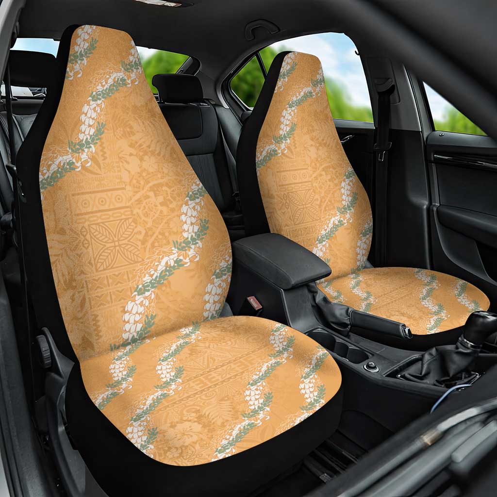 Aloha Pakalana and Puakenikeni Lei Car Seat Cover Gold Hawaiian Pattern LT9 One Size Gold - Polynesian Pride
