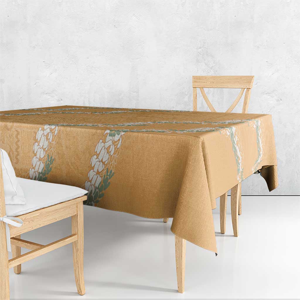 Aloha Pakalana and Puakenikeni Lei Tablecloth Gold Hawaiian Pattern LT9 - Polynesian Pride