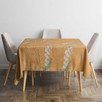 Aloha Pakalana and Puakenikeni Lei Tablecloth Gold Hawaiian Pattern LT9 - Polynesian Pride