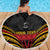 Custom Papua New Guinea Cricket Beach Blanket PNG Emblem Mix Polyneisan Pattern