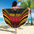 Custom Papua New Guinea Cricket Beach Blanket PNG Emblem Mix Polyneisan Pattern