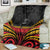 Custom Papua New Guinea Cricket Blanket PNG Emblem Mix Polyneisan Pattern