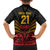 Custom Papua New Guinea Cricket Family Matching Long Sleeve Bodycon Dress and Hawaiian Shirt PNG Emblem Mix Polyneisan Pattern