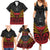 Custom Papua New Guinea Cricket Family Matching Summer Maxi Dress and Hawaiian Shirt PNG Emblem Mix Polyneisan Pattern