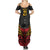 Custom Papua New Guinea Cricket Family Matching Summer Maxi Dress and Hawaiian Shirt PNG Emblem Mix Polyneisan Pattern