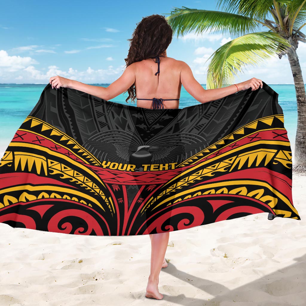 Custom Papua New Guinea Cricket Sarong PNG Emblem Mix Polyneisan Pattern LT9 - Polynesian Pride