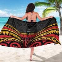 Custom Papua New Guinea Cricket Sarong PNG Emblem Mix Polyneisan Pattern LT9 - Polynesian Pride
