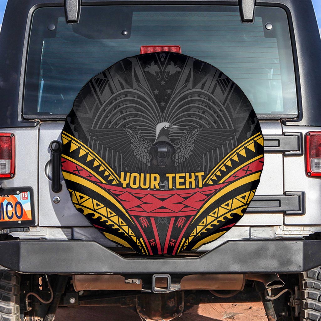 Custom Papua New Guinea Cricket Spare Tire Cover PNG Emblem Mix Polyneisan Pattern