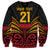 Custom Papua New Guinea Cricket Sweatshirt PNG Emblem Mix Polyneisan Pattern