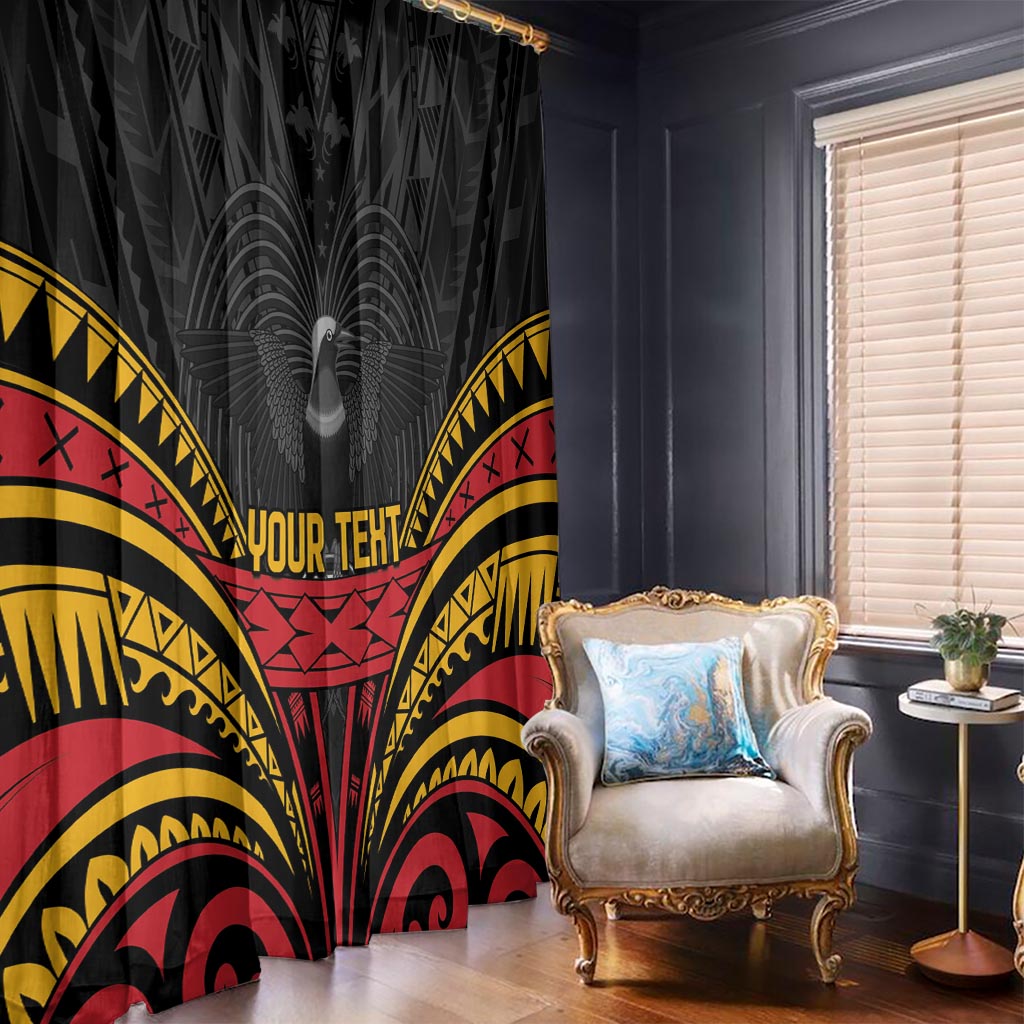Custom Papua New Guinea Cricket Window Curtain PNG Emblem Mix Polyneisan Pattern LT9 - Polynesian Pride