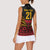 Custom Papua New Guinea Cricket Women Sleeveless Polo Shirt PNG Emblem Mix Polyneisan Pattern