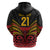 Custom Papua New Guinea Cricket Zip Hoodie PNG Emblem Mix Polyneisan Pattern