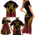 Custom Papua New Guinea Cricket Family Matching Short Sleeve Bodycon Dress and Hawaiian Shirt Go Barramundis