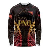 Custom Papua New Guinea Cricket Long Sleeve Shirt Go Barramundis LT9 Unisex Black - Polynesian Pride