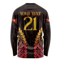Custom Papua New Guinea Cricket Long Sleeve Shirt Go Barramundis LT9 - Polynesian Pride