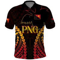 Custom Papua New Guinea Cricket Polo Shirt Go Barramundis LT9 Black - Polynesian Pride