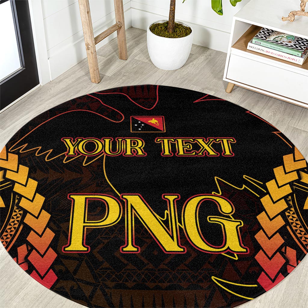 Custom Papua New Guinea Cricket Round Carpet Go Barramundis LT9 Black - Polynesian Pride