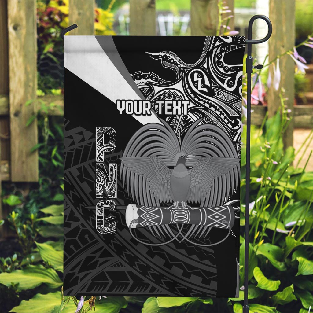 Custom Papua New Guinea Cricket Garden Flag Tribal Bird of Paradise Tattoo LT9 Garden Flag Black - Polynesian Pride