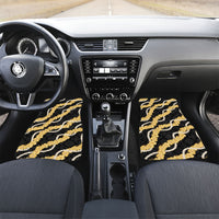 Aloha Melemele Hibiscus Pikake Lei Car Mats Hawaiian Quilt Pattern LT9 Set 2pcs - Front Black - Polynesian Pride