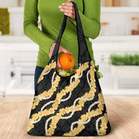Aloha Melemele Hibiscus Pikake Lei Grocery Bag Hawaiian Quilt Pattern LT9 - Polynesian Pride