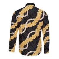 Aloha Melemele Hibiscus Pikake Lei Long Sleeve Button Shirt Hawaiian Quilt Pattern LT9 - Polynesian Pride